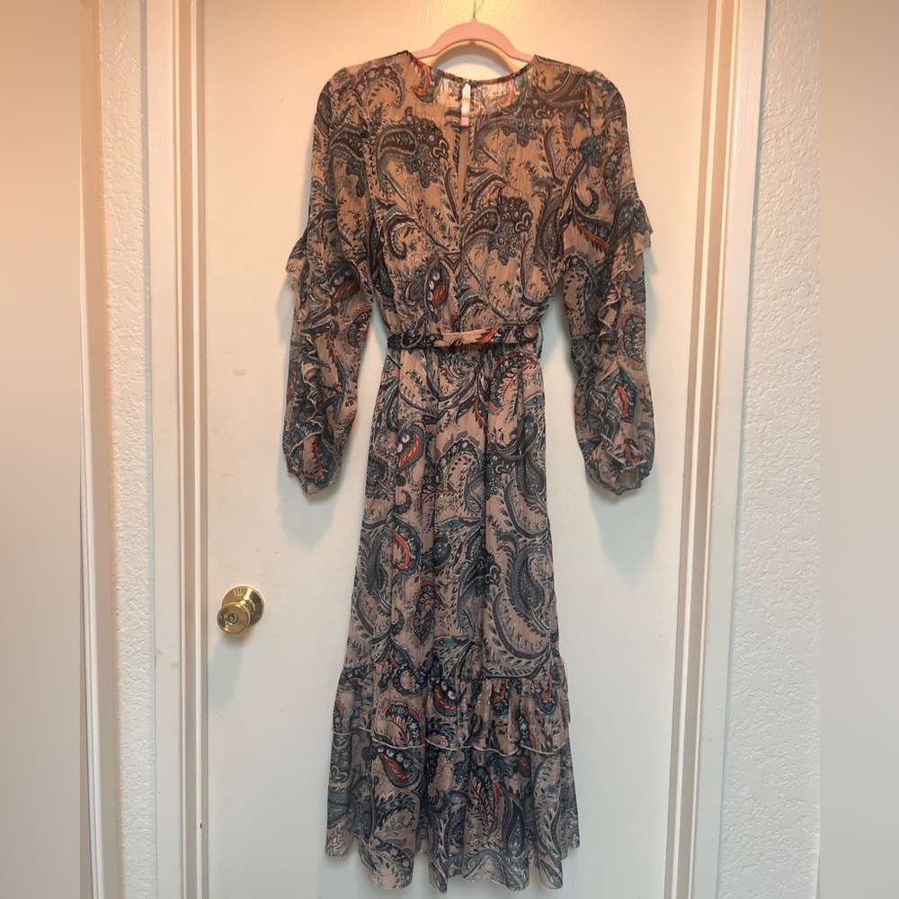 River Island Paisley Print Long Sleeve Dress - Picture 9 of 16